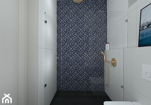 klasyka z nutką granatu - Mała bez okna łazienka, styl tradycyjny - zdjęcie od RedCubeDesign projektowanie wnętrz