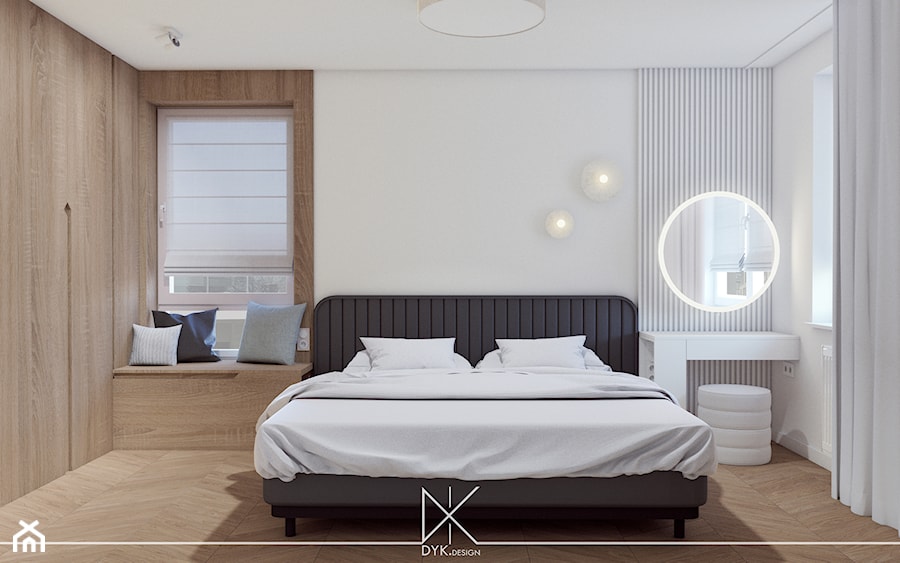 Mieszkanie w stylu japandi z nutką nowoczesności - Sypialnia, styl nowoczesny - zdjęcie od DYK.DESIGN