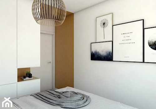 MIESZKANIE DLA DWOJGA W KRAKOWIE - Mała biała sypialnia, styl nowoczesny - zdjęcie od STUDIO KAKTUS