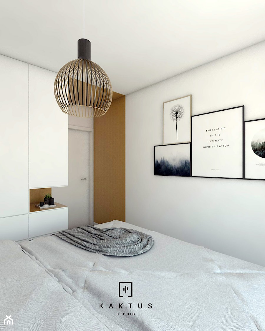 MIESZKANIE DLA DWOJGA W KRAKOWIE - Mała biała sypialnia, styl nowoczesny - zdjęcie od STUDIO KAKTUS