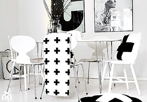 Średnia szara jadalnia jako osobne pomieszczenie, styl skandynawski - zdjęcie od 9design