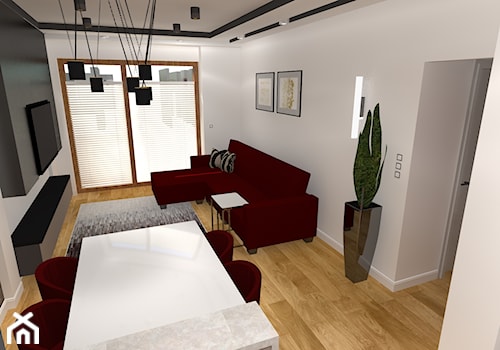 Mieszkanie w Radomiu - Mały biały salon z jadalnią, styl nowoczesny - zdjęcie od Wnętrza Dabińska