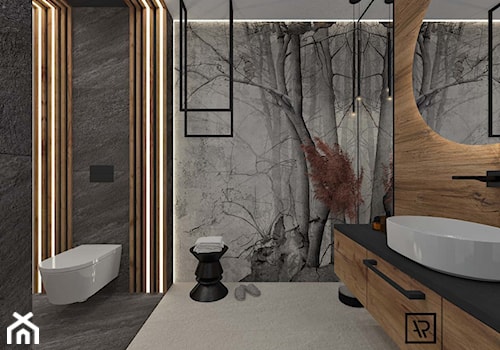 Łazienka 61 - Duża z lustrem łazienka, styl industrialny - zdjęcie od Anna Romik Architektura Wnętrz