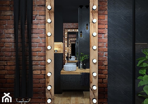 Łazienka 11 - Mała bez okna z lustrem łazienka, styl industrialny - zdjęcie od Anna Romik Architektura Wnętrz