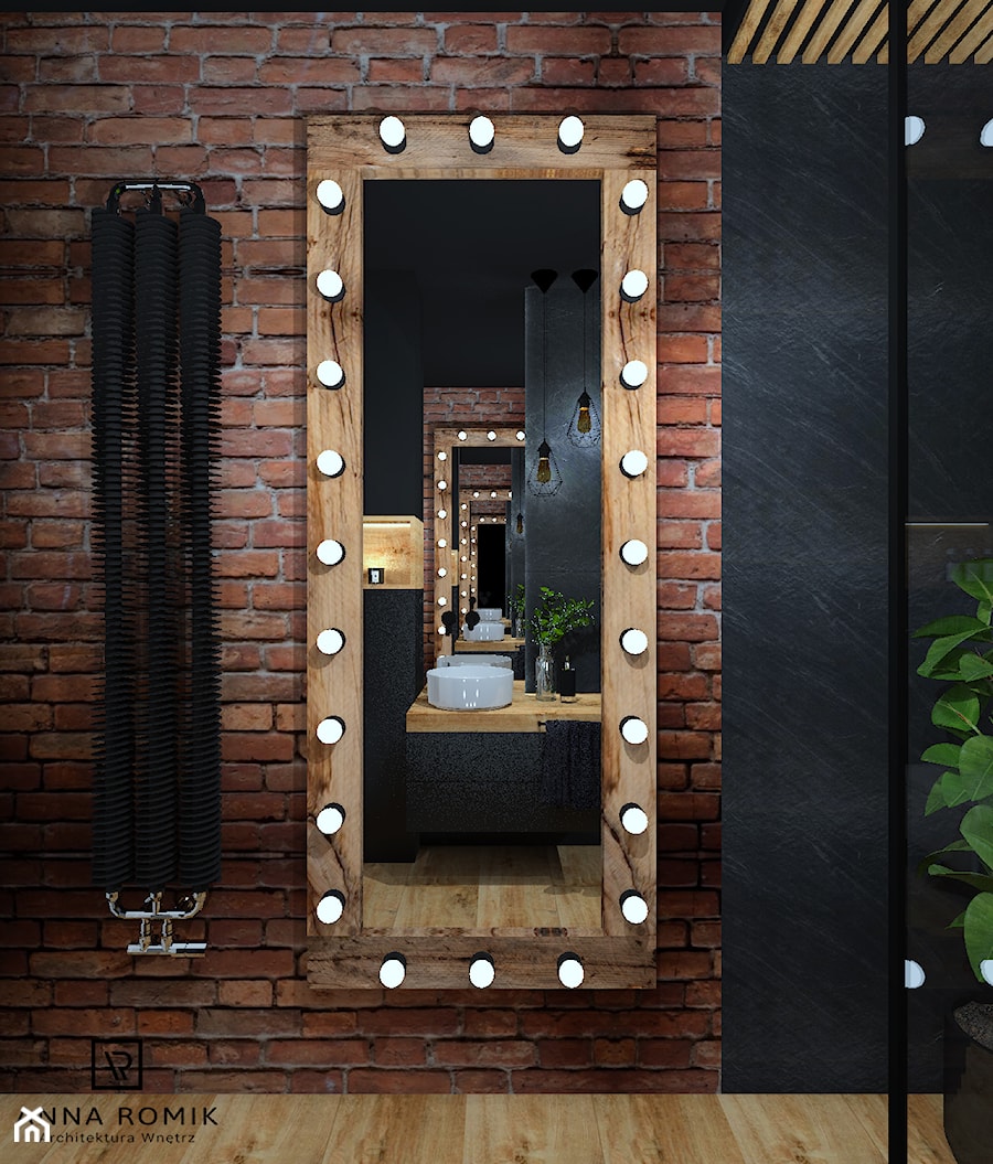Łazienka 11 - Mała bez okna z lustrem łazienka, styl industrialny - zdjęcie od Anna Romik Architektura Wnętrz