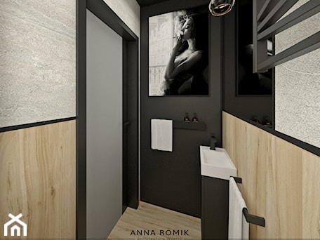 Aranżacje wnętrz - Łazienka: Toaleta 3 - Łazienka, styl nowoczesny - Anna Romik Architektura Wnętrz. Przeglądaj, dodawaj i zapisuj najlepsze zdjęcia, pomysły i inspiracje designerskie. W bazie mamy już prawie milion fotografii!