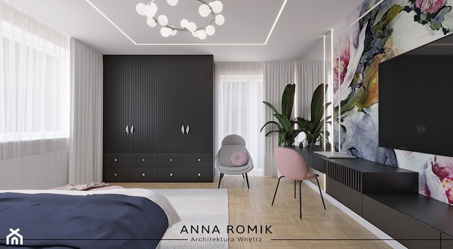 Sypialnia 28 - Sypialnia, styl glamour - zdjęcie od Anna Romik Architektura Wnętrz