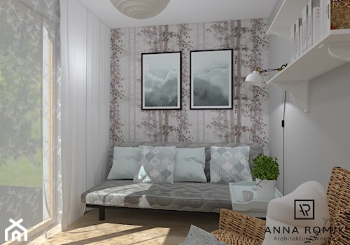 Pokój - Mały beżowy biały pokój dziecka dla nastolatka, styl skandynawski - zdjęcie od Anna Romik Architektura Wnętrz