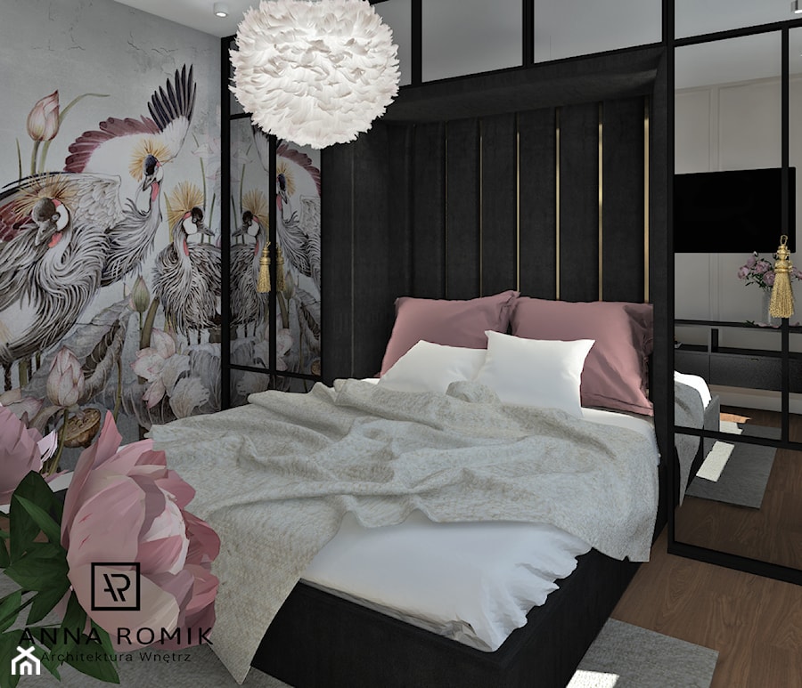 Sypialnia 18 - Sypialnia, styl glamour - zdjęcie od Anna Romik Architektura Wnętrz