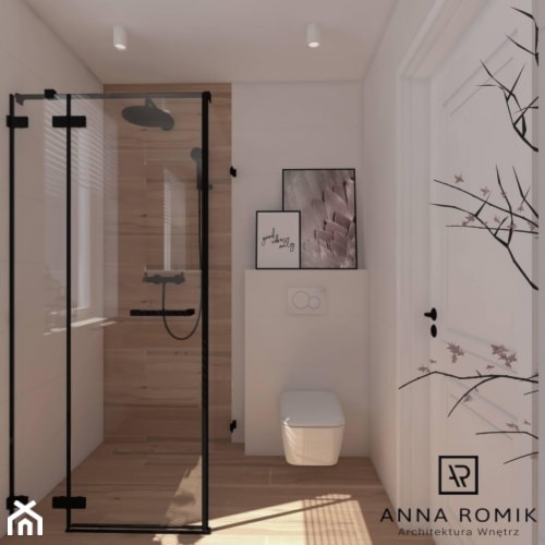 Łazienka 2 - Mała bez okna z punktowym oświetleniem łazienka, styl skandynawski - zdjęcie od Anna Romik Architektura Wnętrz