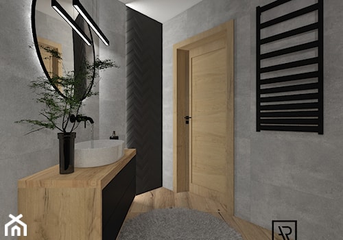 Łazienka 35 - Mała z lustrem łazienka, styl nowoczesny - zdjęcie od Anna Romik Architektura Wnętrz