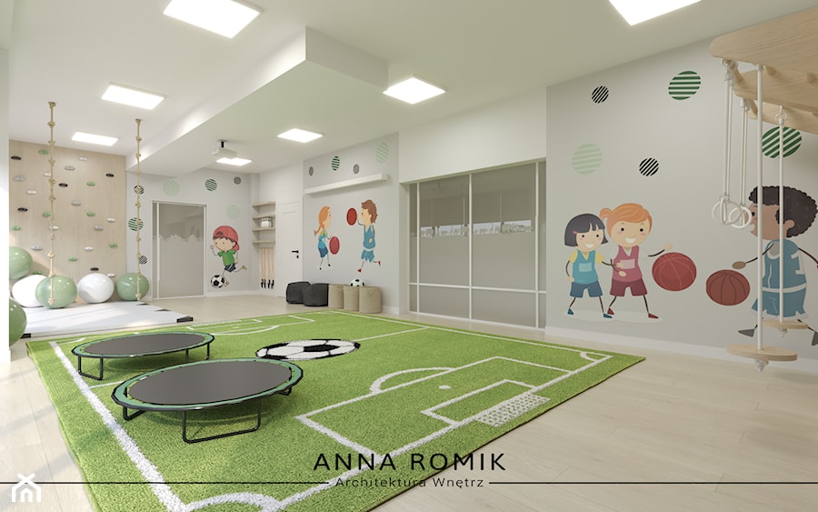 Przedszkole - sala sportowa 1 - zdjęcie od Anna Romik Architektura Wnętrz