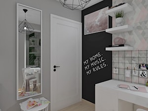 Pokój dziecięcy 5 - Średni czarny szary pokój dziecka dla nastolatka dla dziewczynki, styl skandynawski - zdjęcie od Anna Romik Architektura Wnętrz