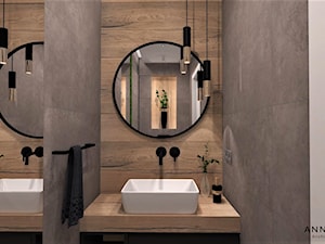 Łazienka 9 - Średnia z lustrem łazienka, styl nowoczesny - zdjęcie od Anna Romik Architektura Wnętrz