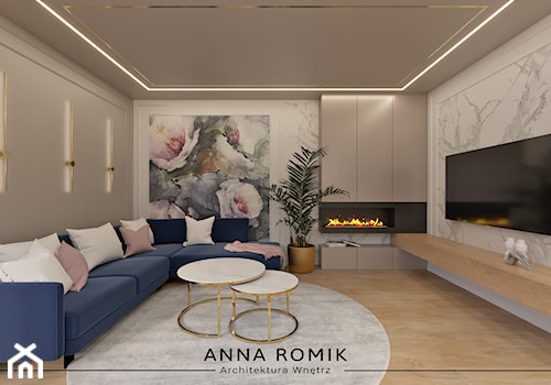 Salon 5 - Salon, styl glamour - zdjęcie od Anna Romik Architektura Wnętrz