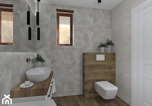 Łazienka 6 - Średnia na poddaszu z lustrem łazienka z oknem, styl skandynawski - zdjęcie od Anna Romik Architektura Wnętrz