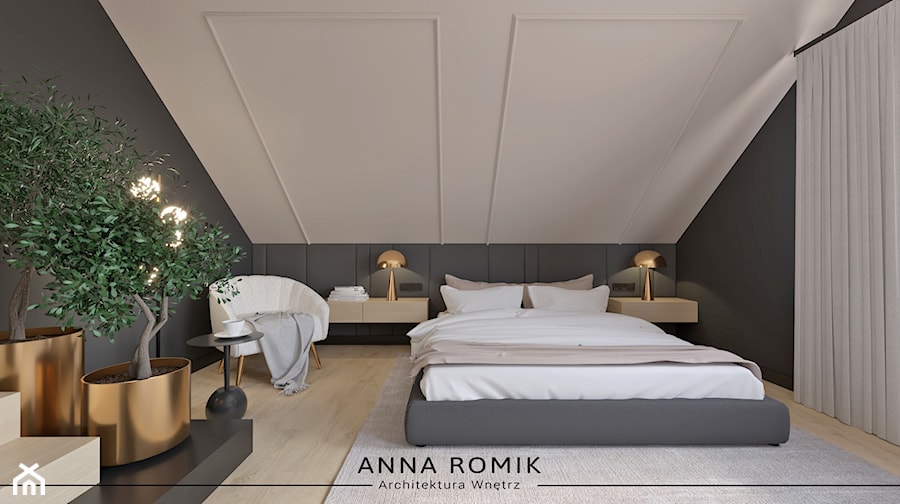 Sypialnia 29 - Sypialnia, styl nowoczesny - zdjęcie od Anna Romik Architektura Wnętrz