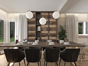 Salon 17 - Duża biała jadalnia jako osobne pomieszczenie, styl nowoczesny - zdjęcie od Anna Romik Architektura Wnętrz