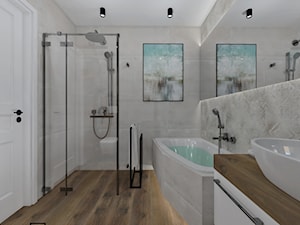 Łazienka 6 - Średnia bez okna z lustrem z punktowym oświetleniem łazienka, styl skandynawski - zdjęcie od Anna Romik Architektura Wnętrz