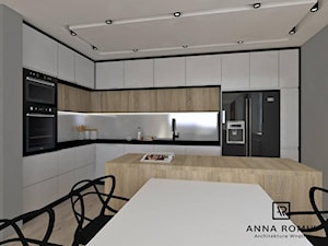 Kuchnia z salonem - Kuchnia, styl nowoczesny - zdjęcie od Anna Romik Architektura Wnętrz
