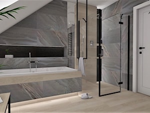 Łazienka 16 - Duża na poddaszu jako pokój kąpielowy łazienka, styl nowoczesny - zdjęcie od Anna Romik Architektura Wnętrz