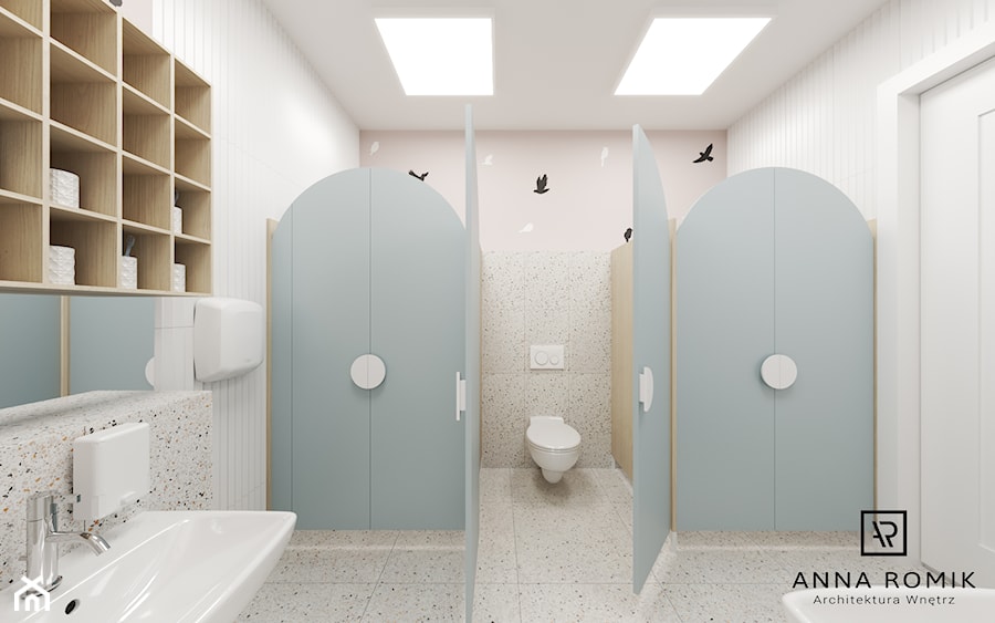 Przedszkole - toalety 1 - Wnętrza publiczne, styl nowoczesny - zdjęcie od Anna Romik Architektura Wnętrz