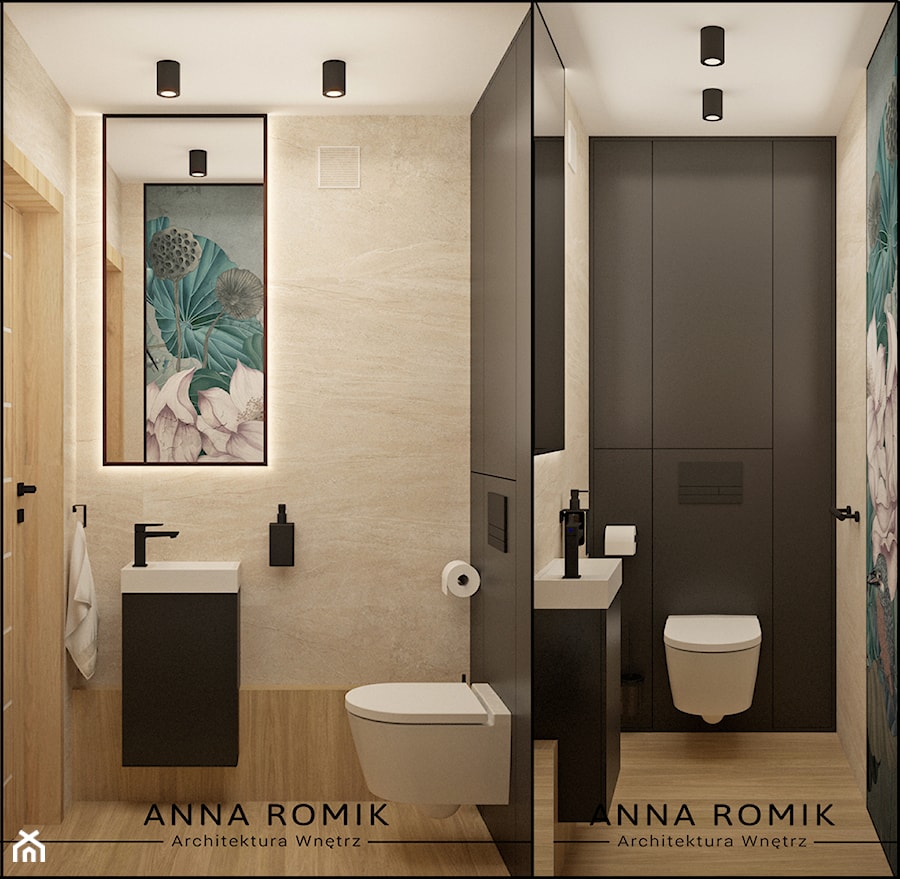 Toaleta 1 - Łazienka, styl nowoczesny - zdjęcie od Anna Romik Architektura Wnętrz