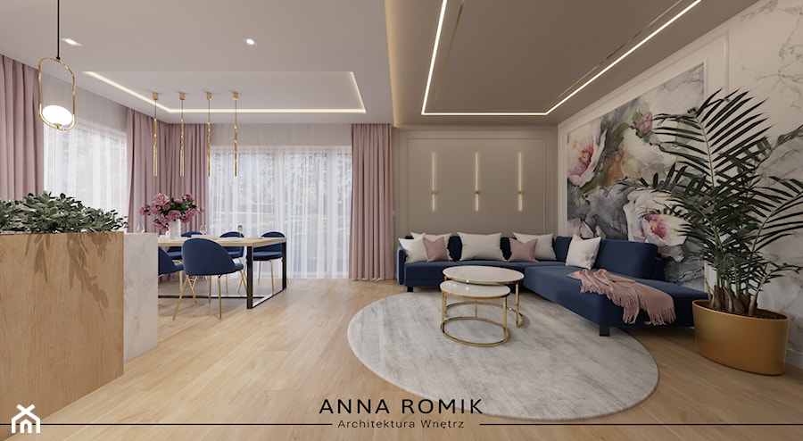 Salon 5 - Salon, styl glamour - zdjęcie od Anna Romik Architektura Wnętrz