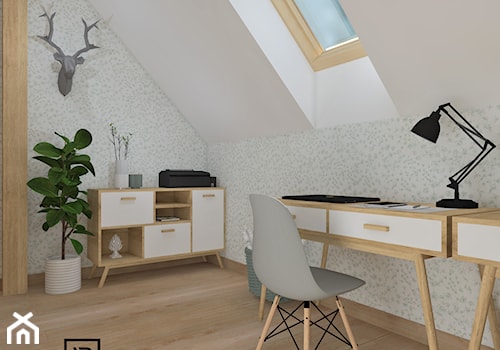 Biuro domowe - Małe biuro, styl skandynawski - zdjęcie od Anna Romik Architektura Wnętrz