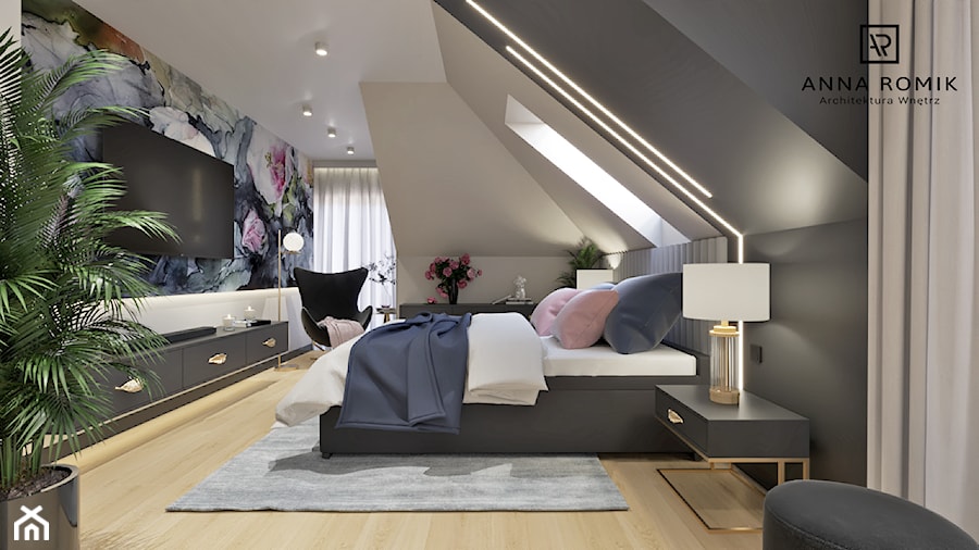 Sypialnia 21 - Sypialnia, styl nowoczesny - zdjęcie od Anna Romik Architektura Wnętrz