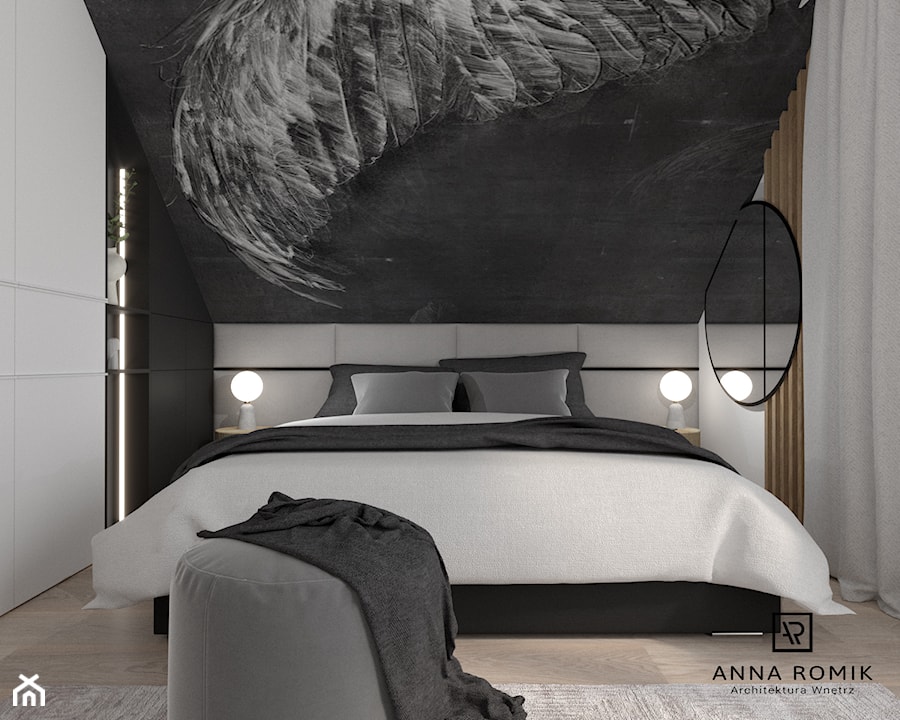 Sypialnia 14 - Sypialnia, styl nowoczesny - zdjęcie od Anna Romik Architektura Wnętrz