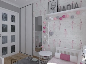 Pokój dziecięcy 2 - Mały biały szary pokój dziecka dla dziecka dla nastolatka dla dziewczynki, styl skandynawski - zdjęcie od Anna Romik Architektura Wnętrz