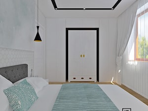 Sypialnia 1 - Średnia biała sypialnia, styl skandynawski - zdjęcie od Anna Romik Architektura Wnętrz