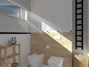 Łazienka 33 - Mała łazienka z oknem, styl skandynawski - zdjęcie od Anna Romik Architektura Wnętrz