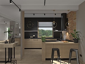 Salon z kuchnią 10 - Kuchnia, styl industrialny - zdjęcie od Anna Romik Architektura Wnętrz