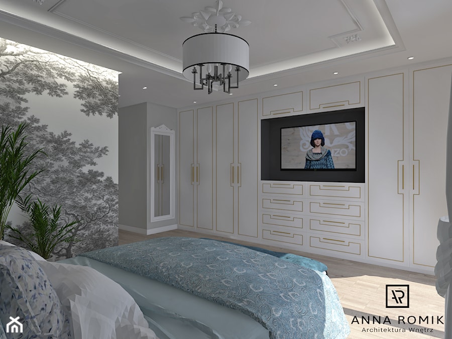 Sypialnia - Średnia biała sypialnia, styl tradycyjny - zdjęcie od Anna Romik Architektura Wnętrz