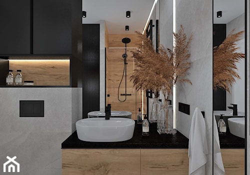 Łazienka 62 - Średnia z lustrem z punktowym oświetleniem łazienka, styl nowoczesny - zdjęcie od Anna Romik Architektura Wnętrz