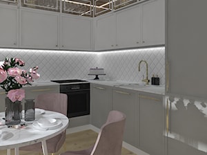 Salon z kuchnią 12 - Kuchnia, styl glamour - zdjęcie od Anna Romik Architektura Wnętrz