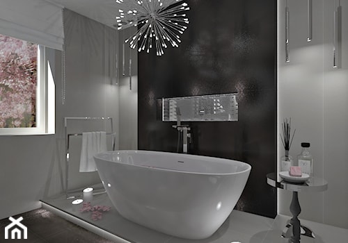 Łazienka 14 - Średnia jako pokój kąpielowy łazienka z oknem, styl glamour - zdjęcie od Anna Romik Architektura Wnętrz