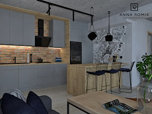 Salon z kuchnią 6 - Salon, styl industrialny - zdjęcie od Anna Romik Architektura Wnętrz