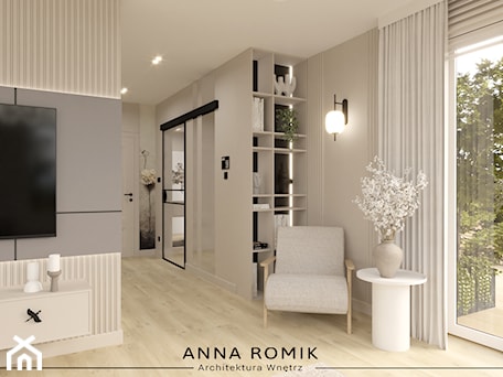 Aranżacje wnętrz - Salon: Salon 12 - Salon, styl minimalistyczny - Anna Romik Architektura Wnętrz. Przeglądaj, dodawaj i zapisuj najlepsze zdjęcia, pomysły i inspiracje designerskie. W bazie mamy już prawie milion fotografii!