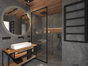 Łazienka 4 - Średnia łazienka w bloku w domu jednorodzinnym bez okna, styl industrialny - zdjęcie od Anna Romik Architektura Wnętrz