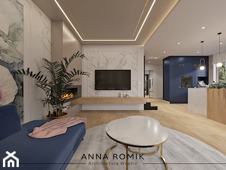 Aranżacje wnętrz - Salon: Salon 5 - Salon, styl glamour - Anna Romik Architektura Wnętrz. Przeglądaj, dodawaj i zapisuj najlepsze zdjęcia, pomysły i inspiracje designerskie. W bazie mamy już prawie milion fotografii!