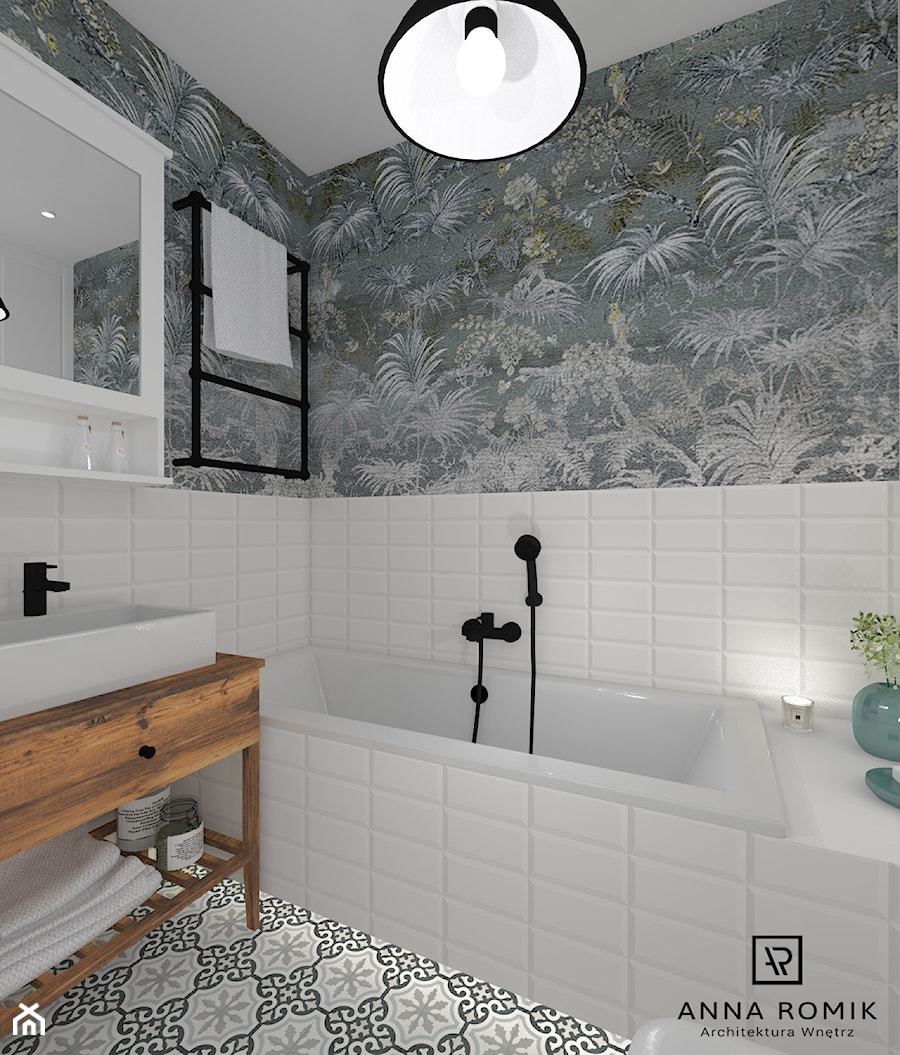 Łazienka 12 - Mała bez okna łazienka, styl skandynawski - zdjęcie od Anna Romik Architektura Wnętrz