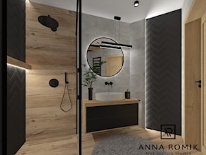 Łazienka 35 - Mała bez okna z lustrem z punktowym oświetleniem łazienka, styl nowoczesny - zdjęcie od Anna Romik Architektura Wnętrz
