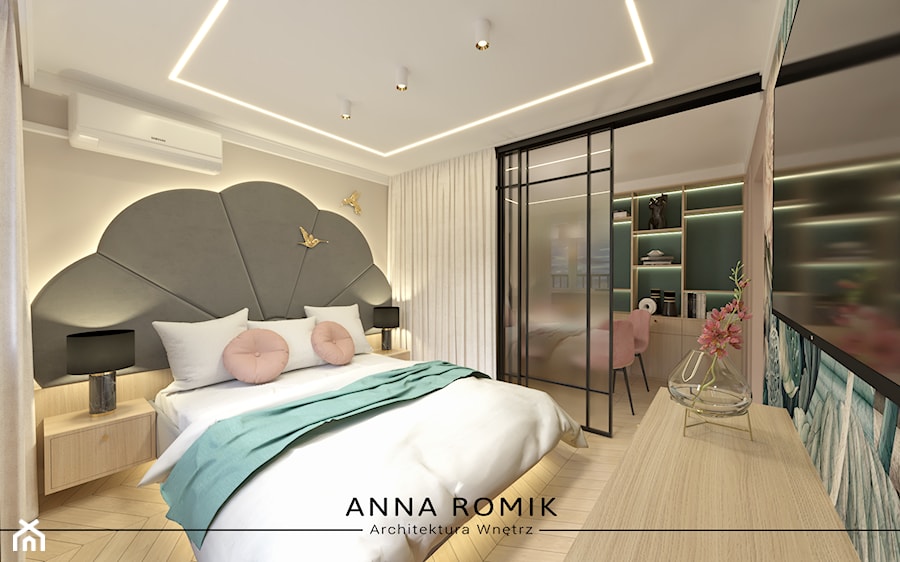 Sypialnia 25 - Sypialnia, styl nowoczesny - zdjęcie od Anna Romik Architektura Wnętrz