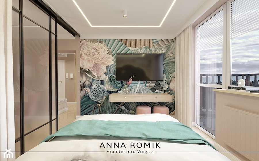 Sypialnia 25 - Sypialnia, styl glamour - zdjęcie od Anna Romik Architektura Wnętrz