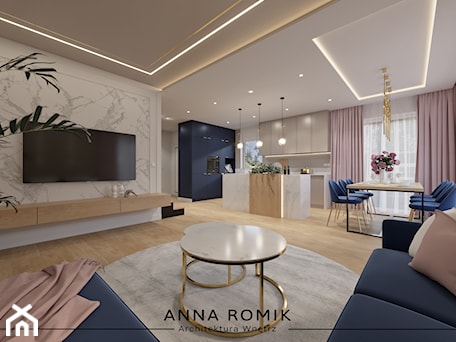 Aranżacje wnętrz - Salon: Salon 5 - Salon, styl glamour - Anna Romik Architektura Wnętrz. Przeglądaj, dodawaj i zapisuj najlepsze zdjęcia, pomysły i inspiracje designerskie. W bazie mamy już prawie milion fotografii!