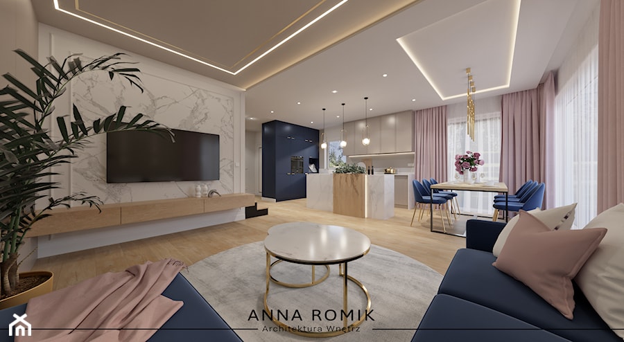 Salon 5 - Salon, styl glamour - zdjęcie od Anna Romik Architektura Wnętrz