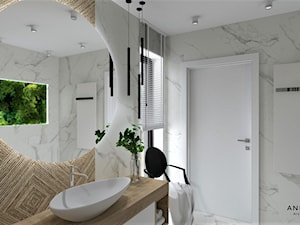 Łazienka 25 - Duża z lustrem łazienka z oknem, styl nowoczesny - zdjęcie od Anna Romik Architektura Wnętrz